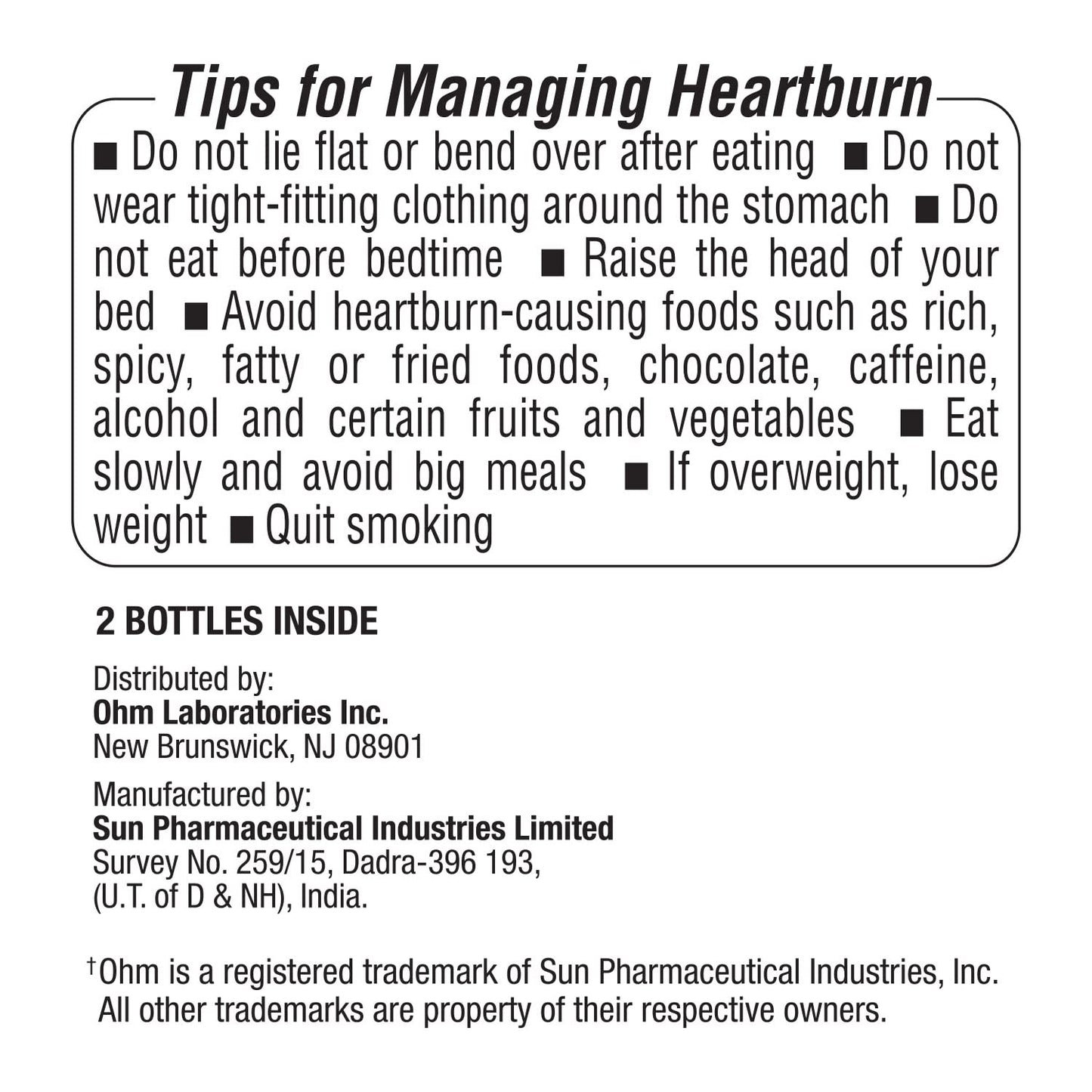 Ohm Omeprazole 20mg Delayed-Release Tablets – 28 Count Heartburn Relief