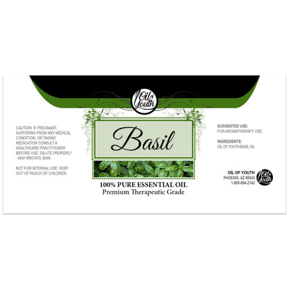 Oil of Youth Basil Essential Oil – Therapeutic Grade, 4 oz (Dropper)
