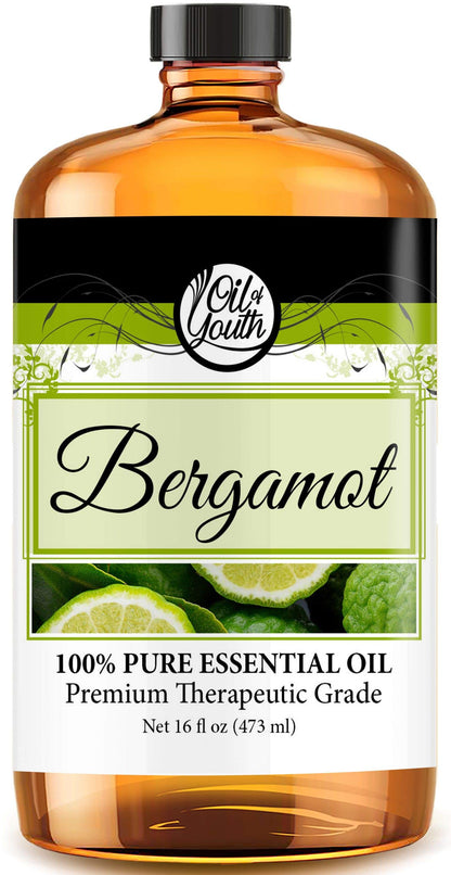 Oil of Youth Bergamot Essential Oil 16oz – Premium Pure, Therapeutic Grade