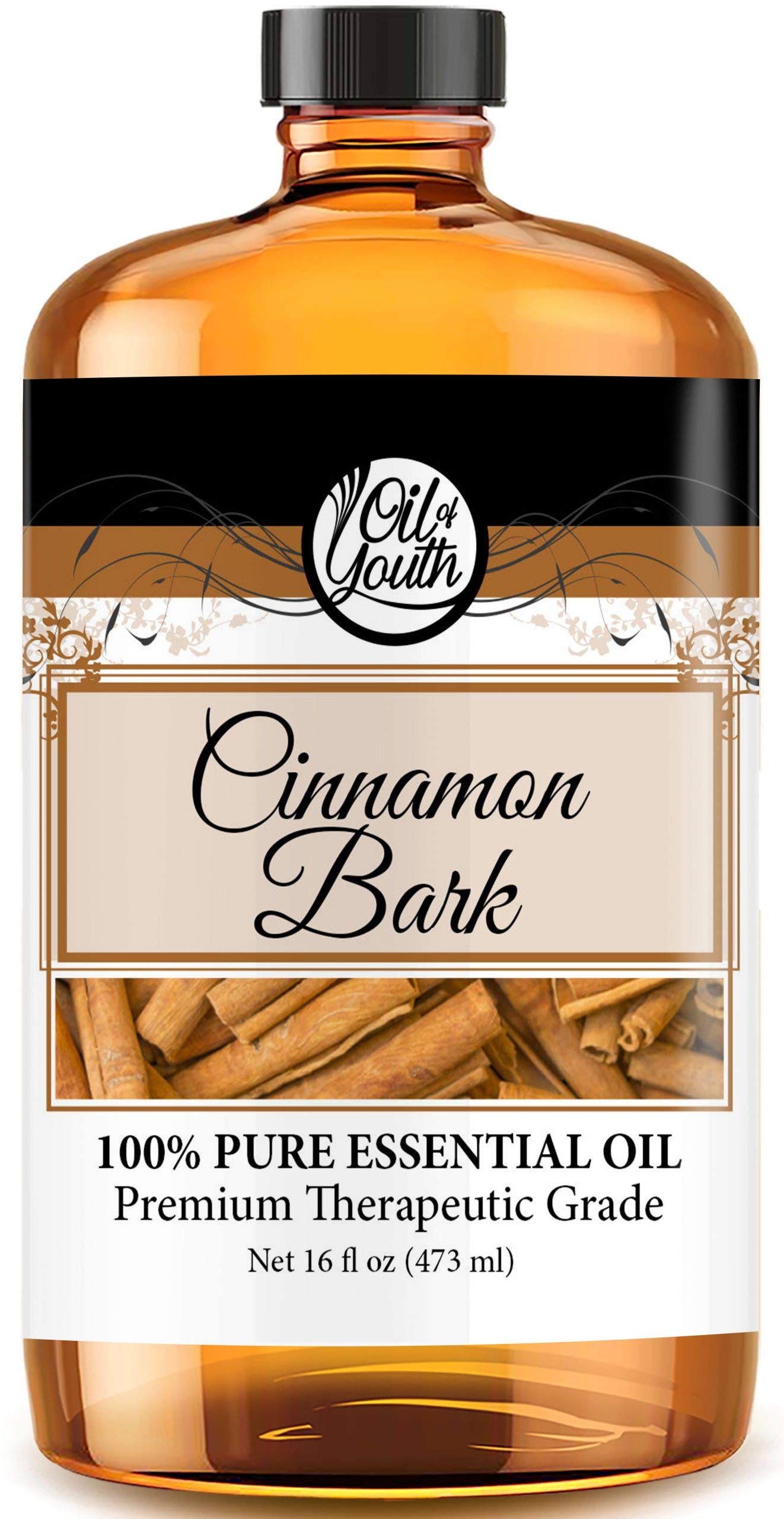Oil of Youth Cinnamon Bark Essential Oil 16oz – Premium Cinnamon Oil for Diffusers & Aromatherapy