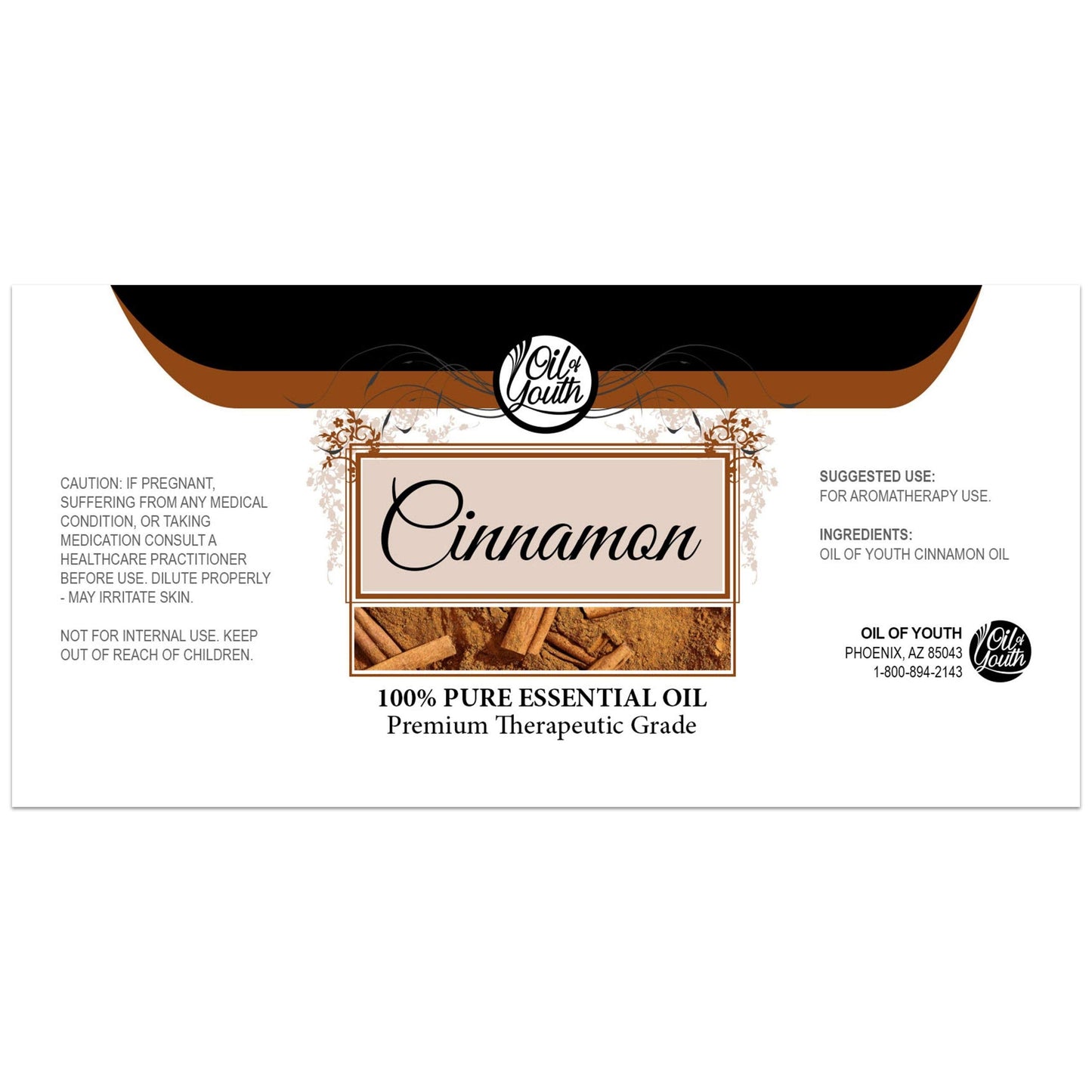 Oil of Youth Cinnamon Essential Oil (16oz) – Pure Therapeutic Grade for Aromatherapy, Diffuser & Skin Therapy