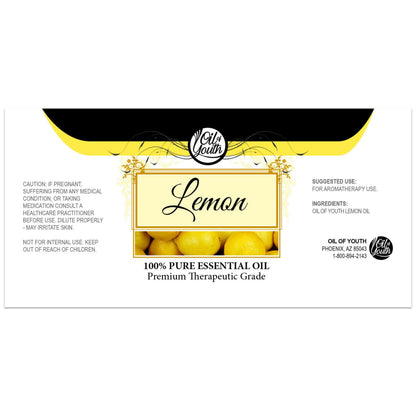 Oil of Youth - Lemon Essential Oil (16oz Bulk) Pure Therapeutic Grade Essential Oil for Aromatherapy, Diffuser, Skin Therapy, Calming