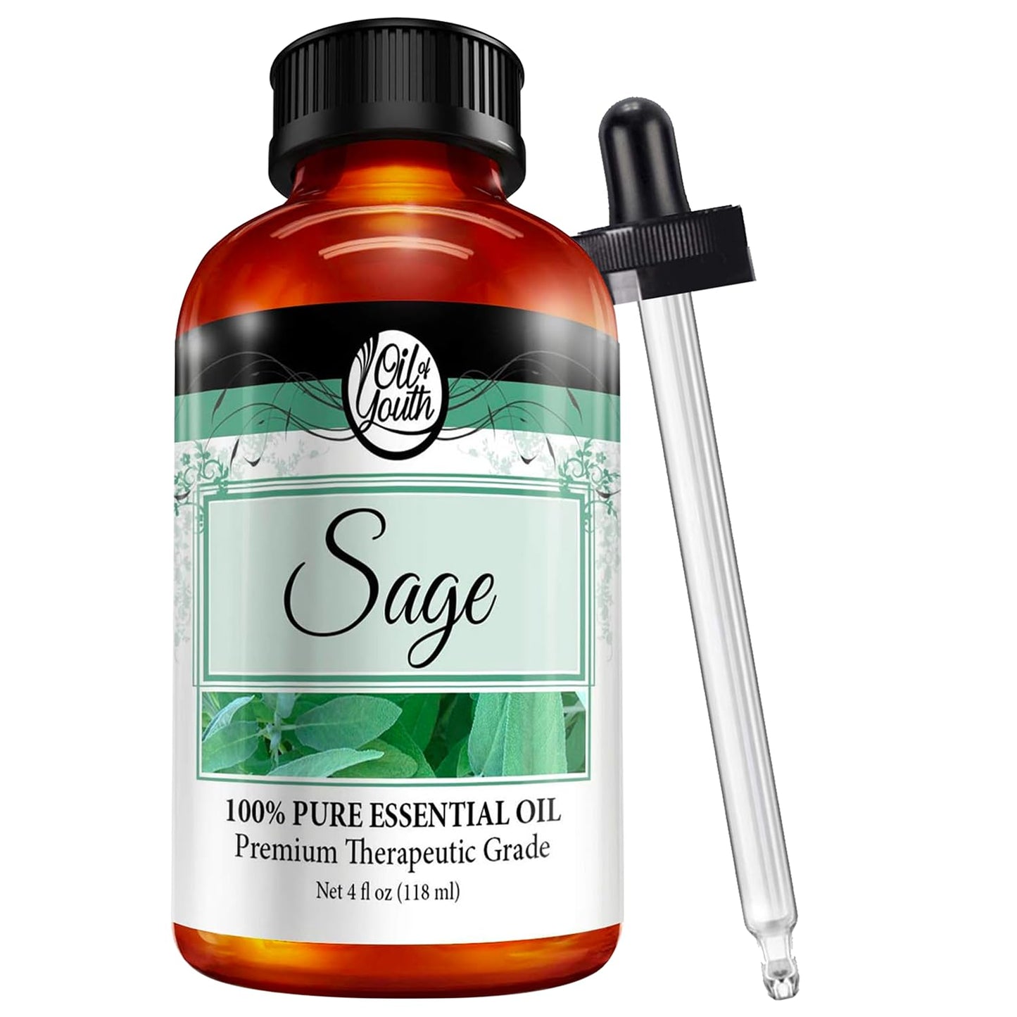 Oil of Youth Sage Essential Oil 4oz – Premium Aromatherapy for Diffusers