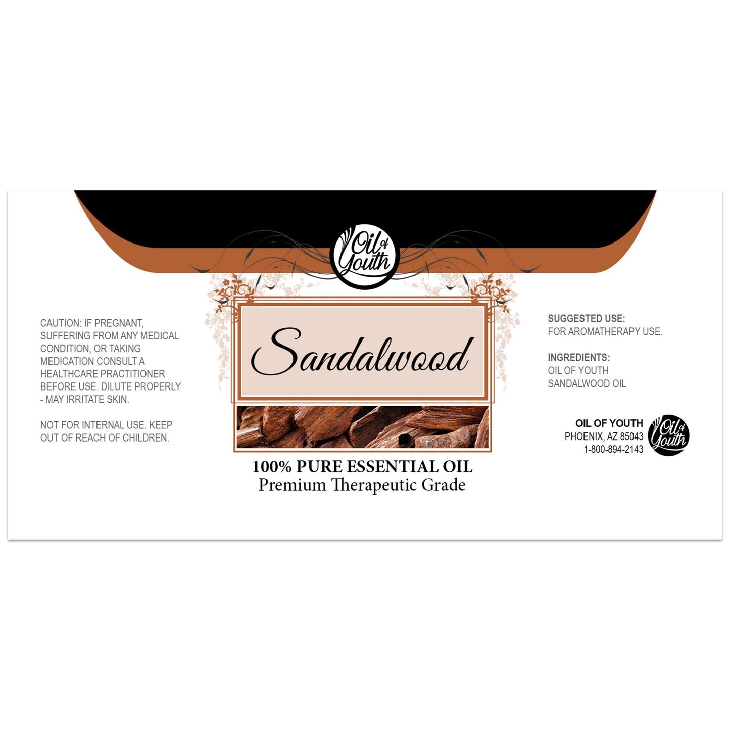 Oil of Youth Sandalwood Essential Oil (8 fl oz) | Therapeutic-Grade