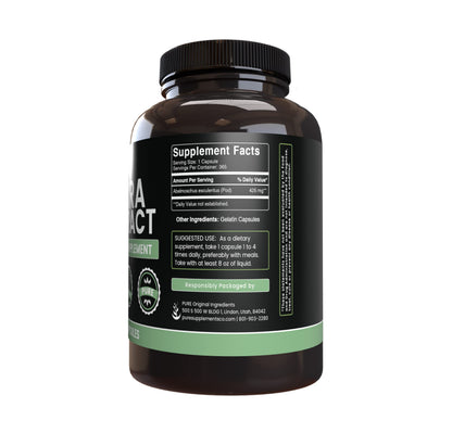 Okra Extract Capsules – Pure Original Ingredients (365 Capsules) No Magnesium or Rice Fillers | Lab Verified