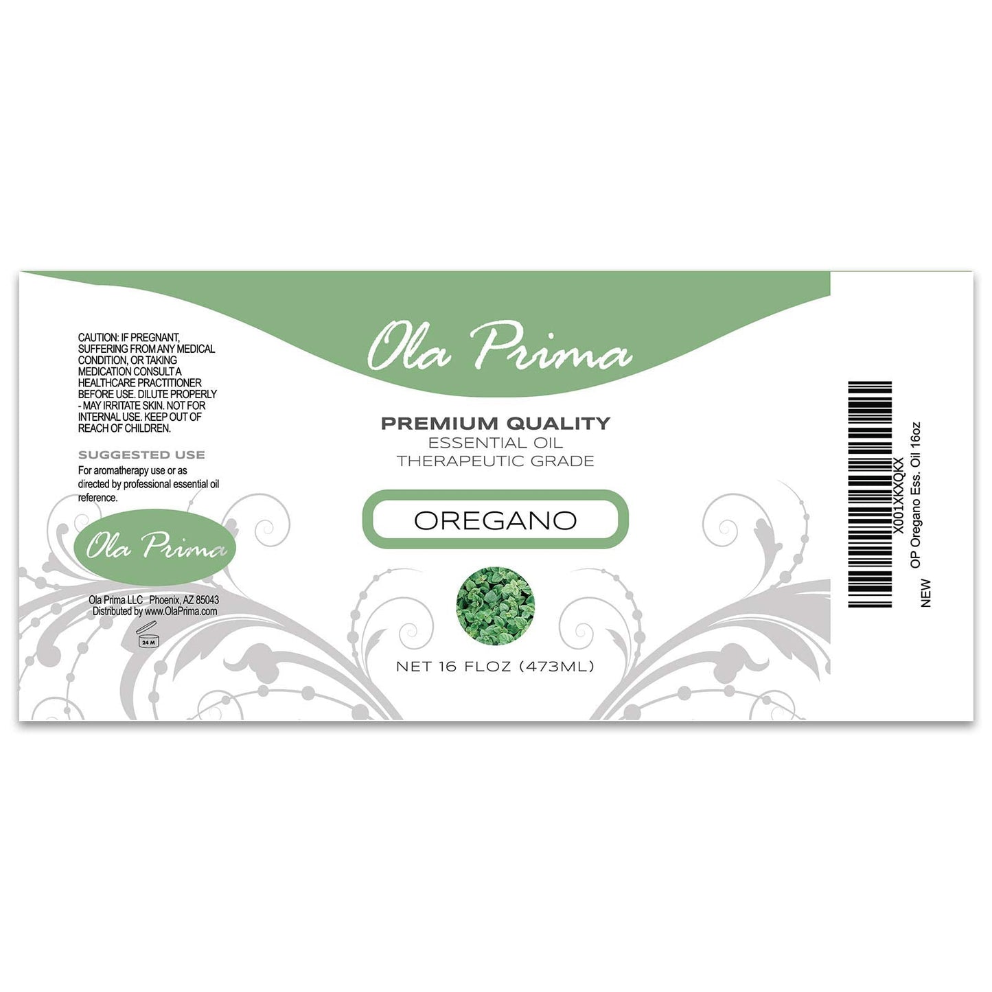 Ola Prima 16 oz Oregano Essential Oil Big Bottle | Therapeutic Grade