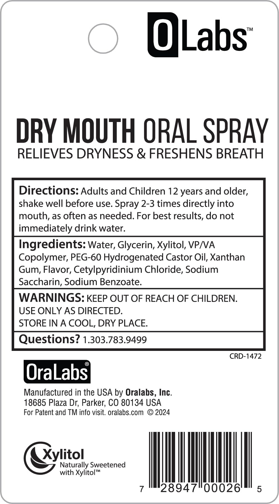 OLabs Dry Mouth Spray – Mint Flavor | Sugar Free & Alcohol Free Value Pack