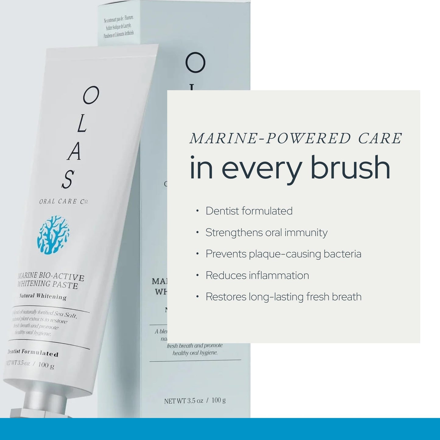 OLAS Marine Sea Mint Bio-Active Toothpaste – Fluoride Free, SLS Free (3.5oz)