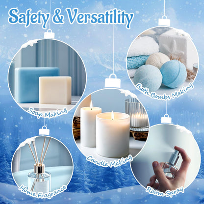 Winter Essential Oils Set – 6 Premium Holiday Fragrance Oils for Diffuser, Candle & Soap