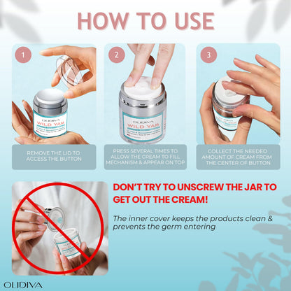 Olidiva Wild Yam Cream – Hormone Balance for Women | PMS & Menopause Support | 3.4 oz