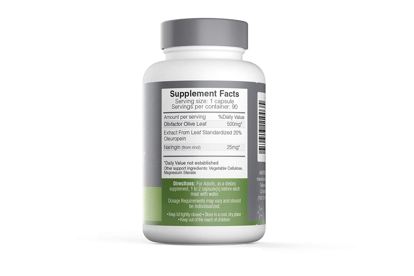 OLIVFACTOR Original Olive Leaf Extract – DNA Tested, 20% Oleuropein, 90 Vcaps (525 mg)