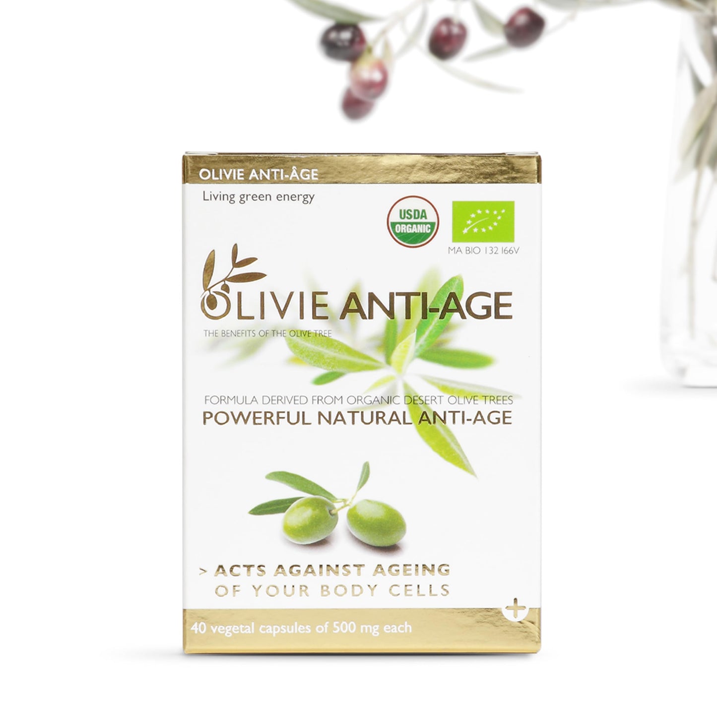 Olivie Organic Olive Leaf Extract Capsules – Hydroxytyrosol & Oleuropein (40 Capsules)