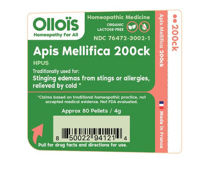 OLLOIS Apis Mellifica 200ck – Organic, Lactose-Free Homeopathic Medicine (Pack of 3)
