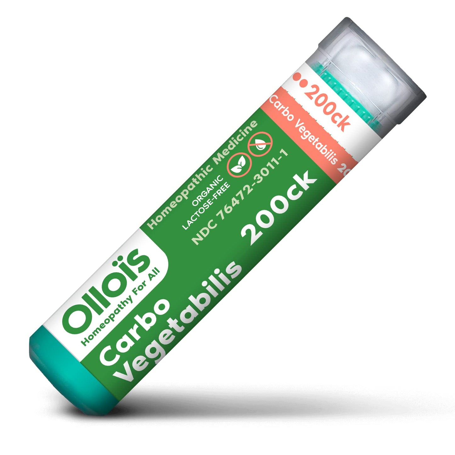 OLLOIS Carbo Vegetabilis 200ck – Organic Vegan, Lactose-Free Homeopathic Medicine (80 Pellets)