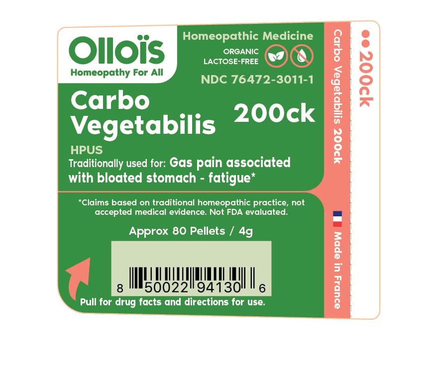 OLLOIS Carbo Vegetabilis 200ck – Organic Vegan, Lactose-Free Homeopathic Medicine (80 Pellets)