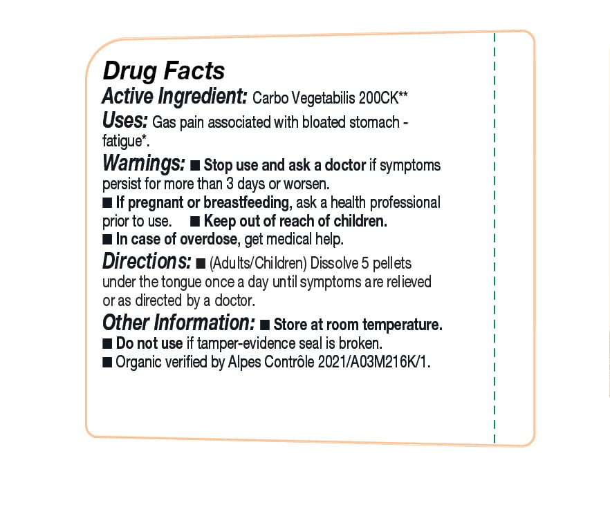 OLLOIS Carbo Vegetabilis 200ck – Organic Vegan, Lactose-Free Homeopathic Medicine (80 Pellets)