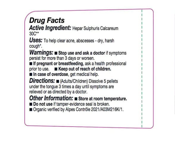 OLLOIS Hepar Sulphuris Calcareum 30c Organic, Lactose-Free, Kosher Homeopathic Medicine — 80 Pellets (Pack of 3)