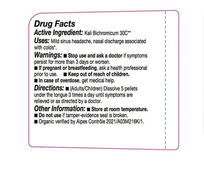 OLLOIS Kali Bichromicum 30c Organic, Lactose-Free, Kosher Homeopathic Medicine, 80 Pellets (Pack of 3)