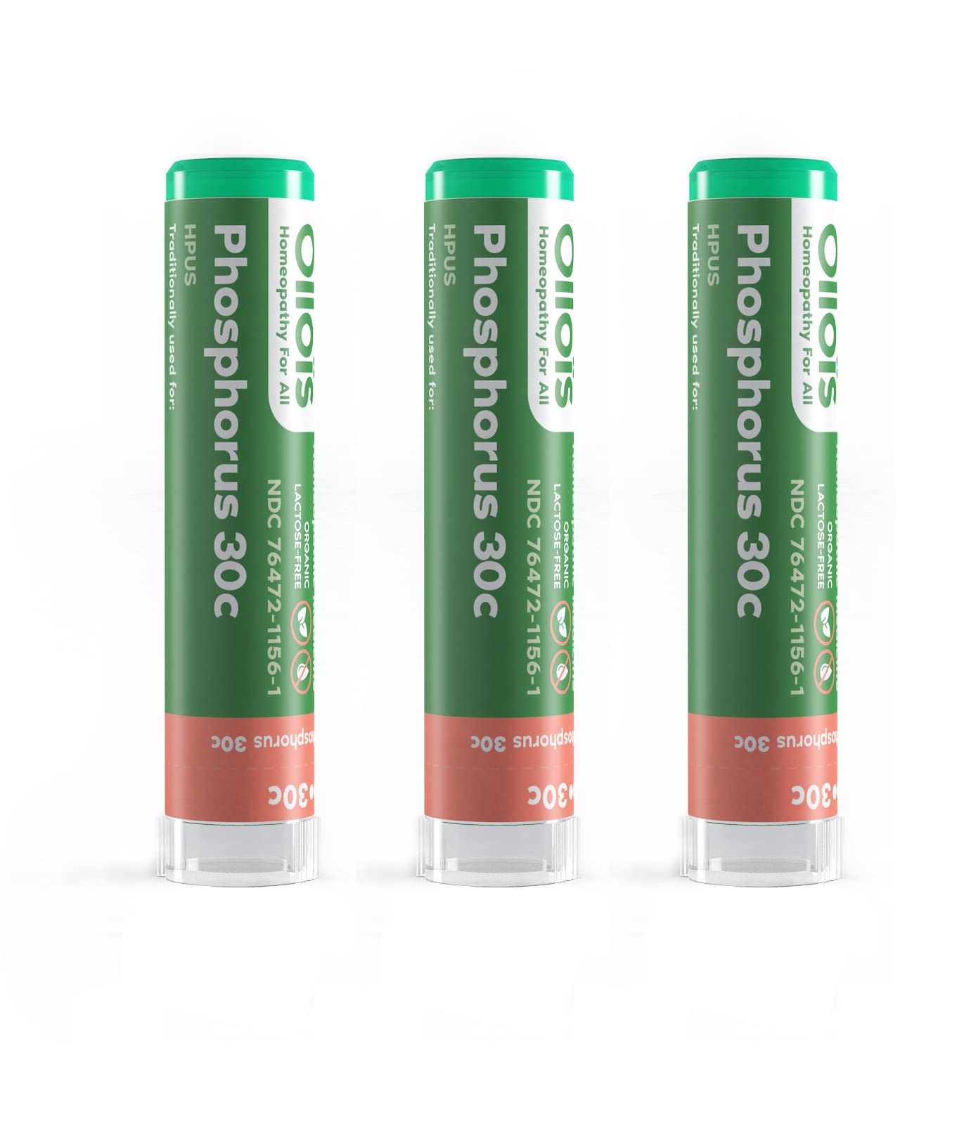 OLLOIS Phosphorus 30c Organic Homeopathic Medicine – Lactose-Free, Kosher (Pack of 3)