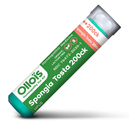 OLLOIS Spongia Tosta 200ck – Organic, Lactose-Free Homeopathic Medicine (80 Pellets)