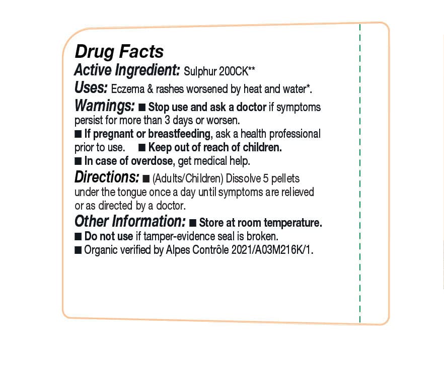 OLLOIS Sulphur 200ck – Organic, Lactose-Free, Vegan Homeopathic Medicine | 80 Pellets (Pack of 1)