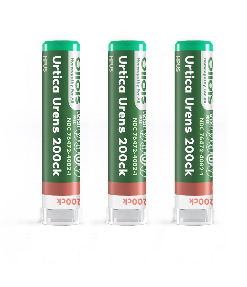 OLLOIS Urtica Urens 200ck – Organic, Lactose-Free Vegan Homeopathic Medicine, 80 Pellets (Pack of 3)