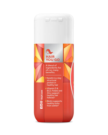 OLLY Ultra Strength Hair Softgels – Supports Hair Health, Biotin, Keratin, Vitamin D & B12