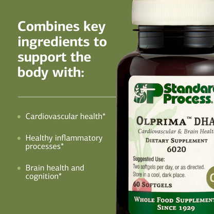 Olprima DHA Omega-3 by Standard Process – Heart & Brain Health, 60 Softgels (30 Servings) – Gluten-Free, Non-Dairy & Non-Soy