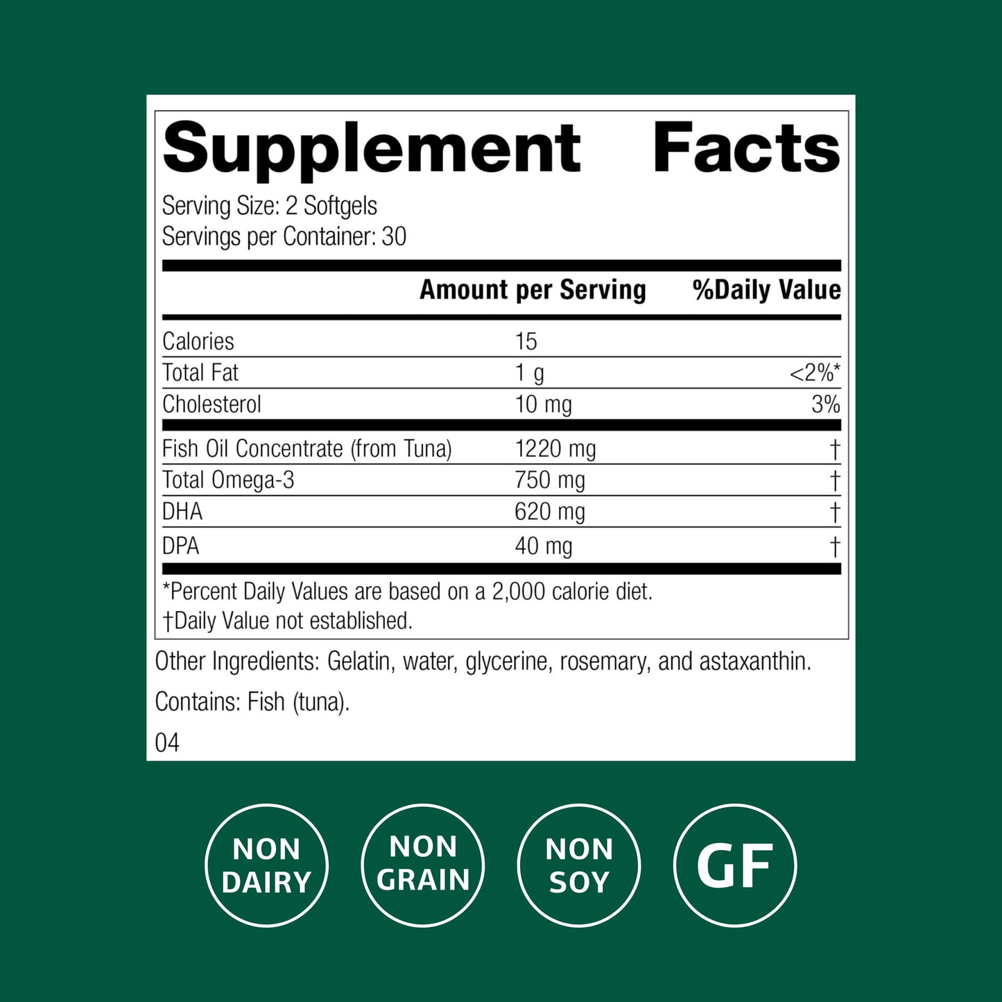 Olprima DHA Omega-3 by Standard Process – Heart & Brain Health, 60 Softgels (30 Servings) – Gluten-Free, Non-Dairy & Non-Soy