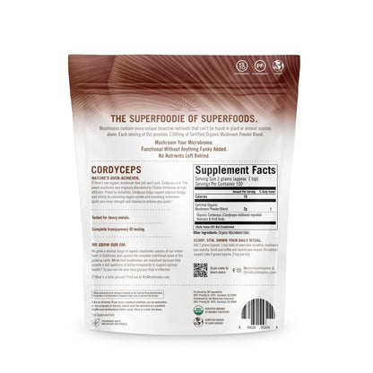 OM Mushroom Cordyceps Powder – Organic, Vegan, Non-GMO, Gluten-Free | Energy & Endurance Support