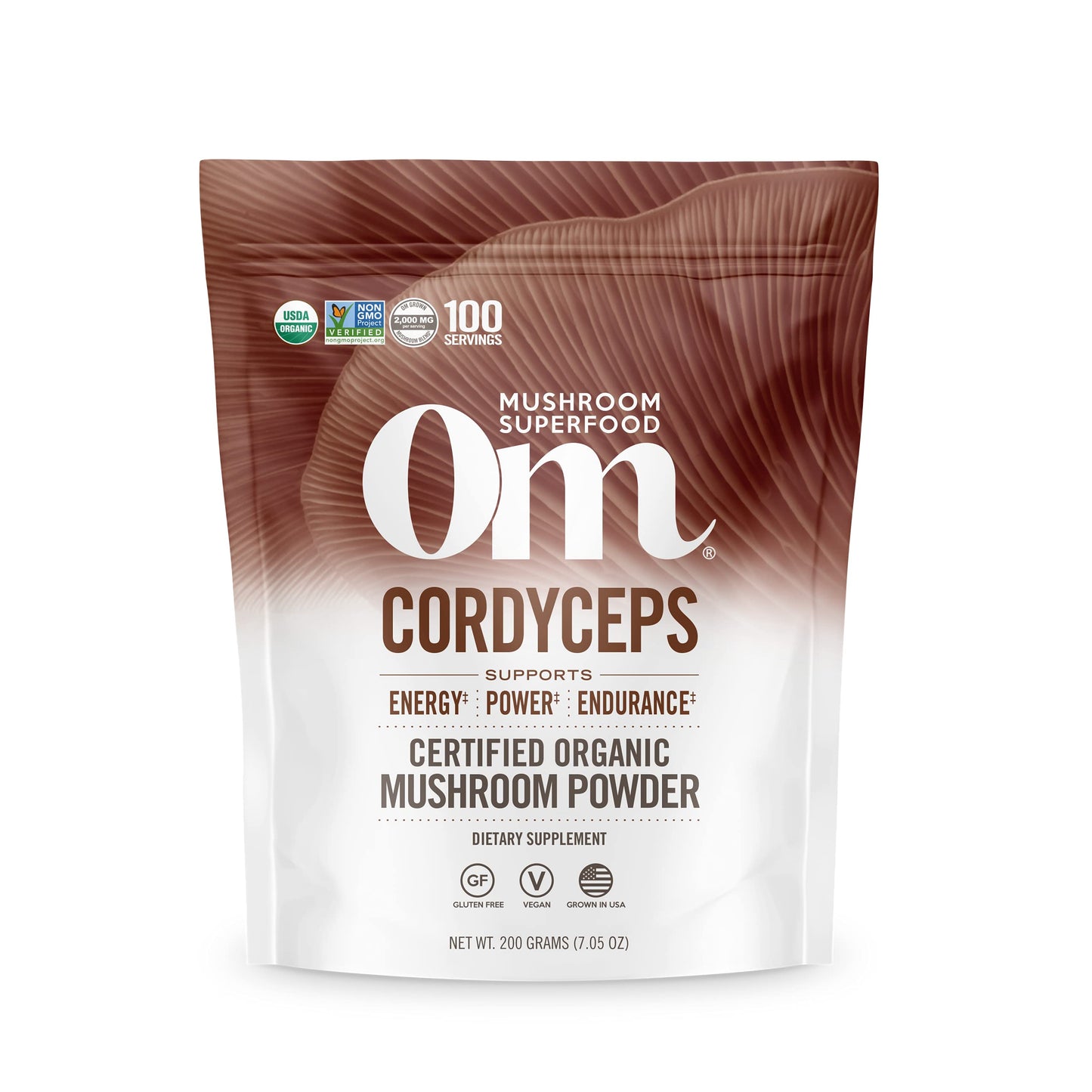 OM Mushroom Cordyceps Powder – Organic, Vegan, Non-GMO, Gluten-Free | Energy & Endurance Support