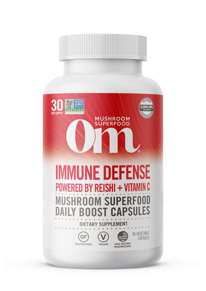 Om Mushroom Immune Defense – Vegan Capsule Supplement (90 Count)