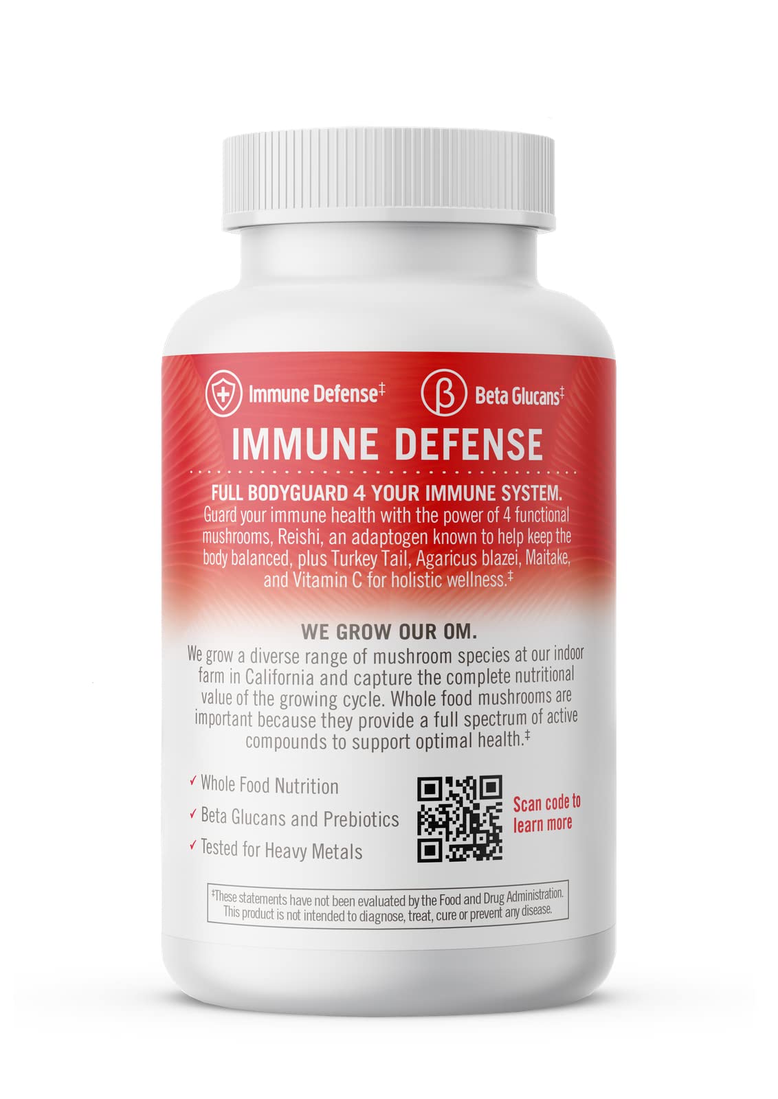Om Mushroom Immune Defense – Vegan Capsule Supplement (90 Count)