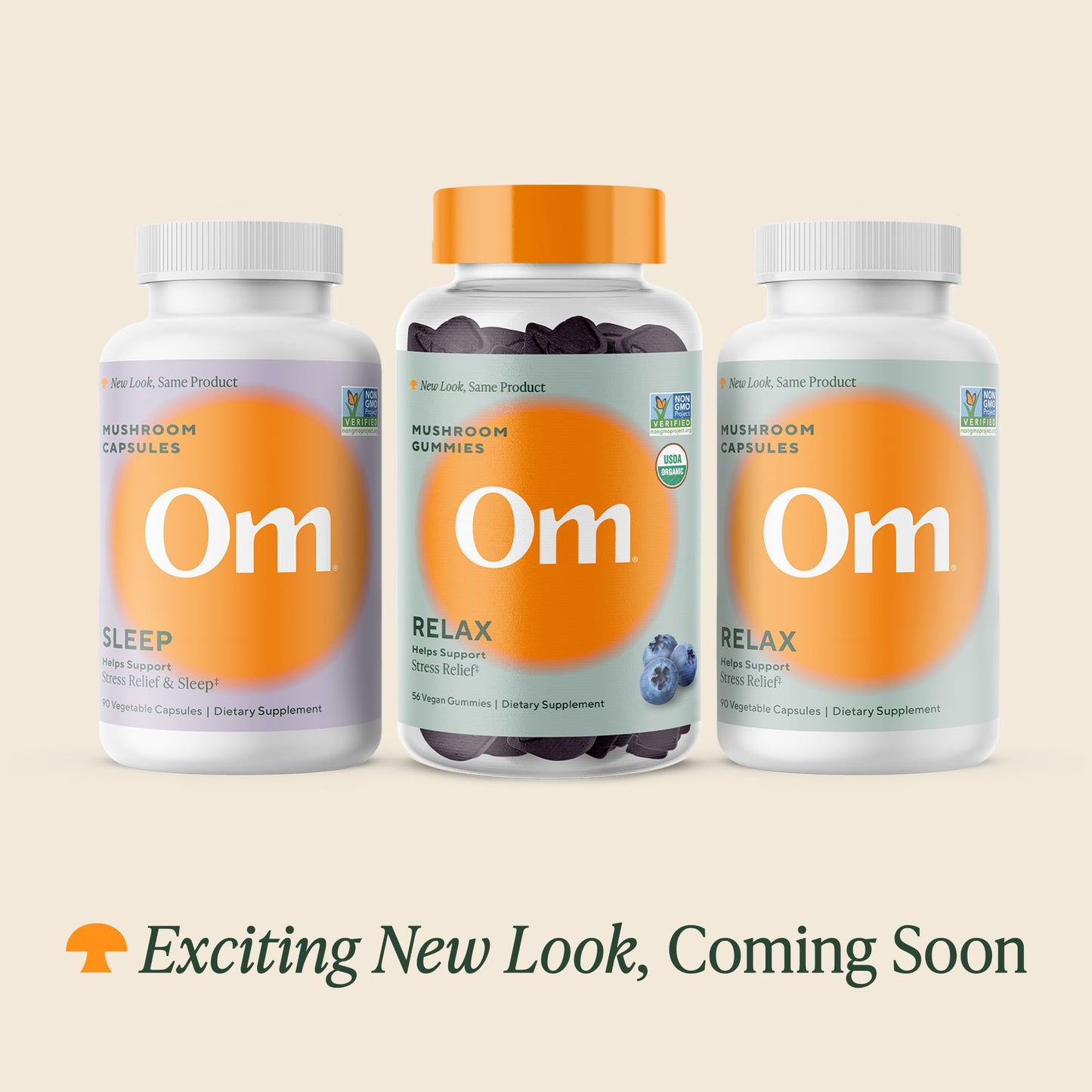 OM MUSHROOM SUPERFOOD Relax Capsule – 90 Count, 30 Days