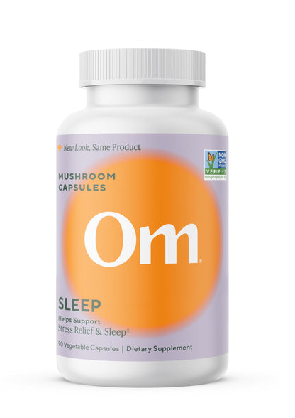 OM Mushroom Sleep Capsules - Reishi, GABA, L-Theanine, Melatonin | 90 Count