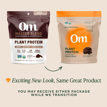 OM Mushroom Superfood Master Blend Vegan Protein – Organic Chocolate, 1.2 lb