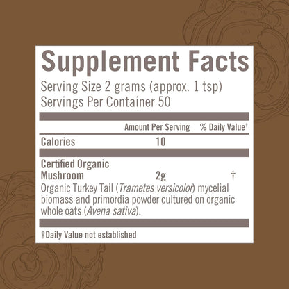 Om Mushroom Superfood Turkey Tail Organic Powder - 3.5 oz, 50 Servings | Immune Support