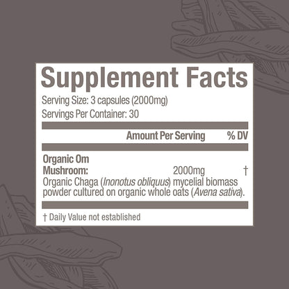 Om Mushroom Superfood Chaga Capsules | Immune Support, 90 Count