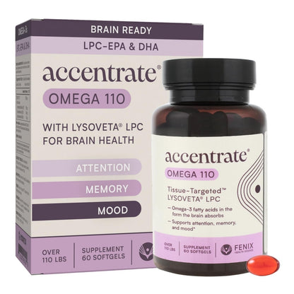 Accentrate Omega 110 w/ LYSOVETA LPC – High-Potency EPA & DHA for Brain, Focus & Vision | 6x Absorption