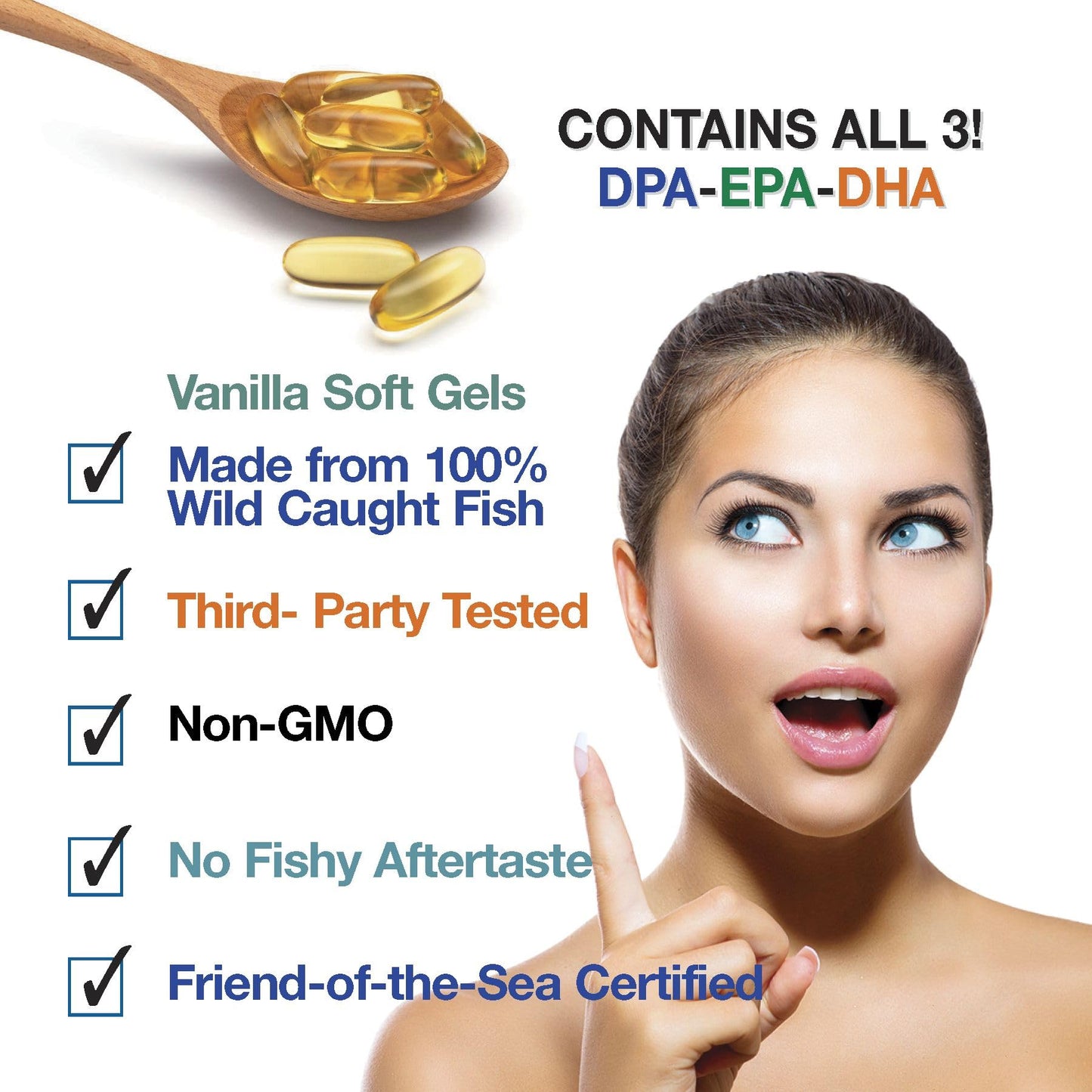 Wild Caught Omega-3 DPA Fish Oil - 2900 mg (90 SoftGels) | Triple-Strength Burp-Free