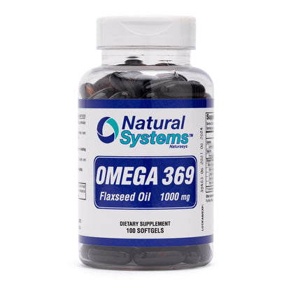 Omega 369 1000 mg Softgels – Natural Systems | Triple Omega 3-6-9 Flax Seed Oil