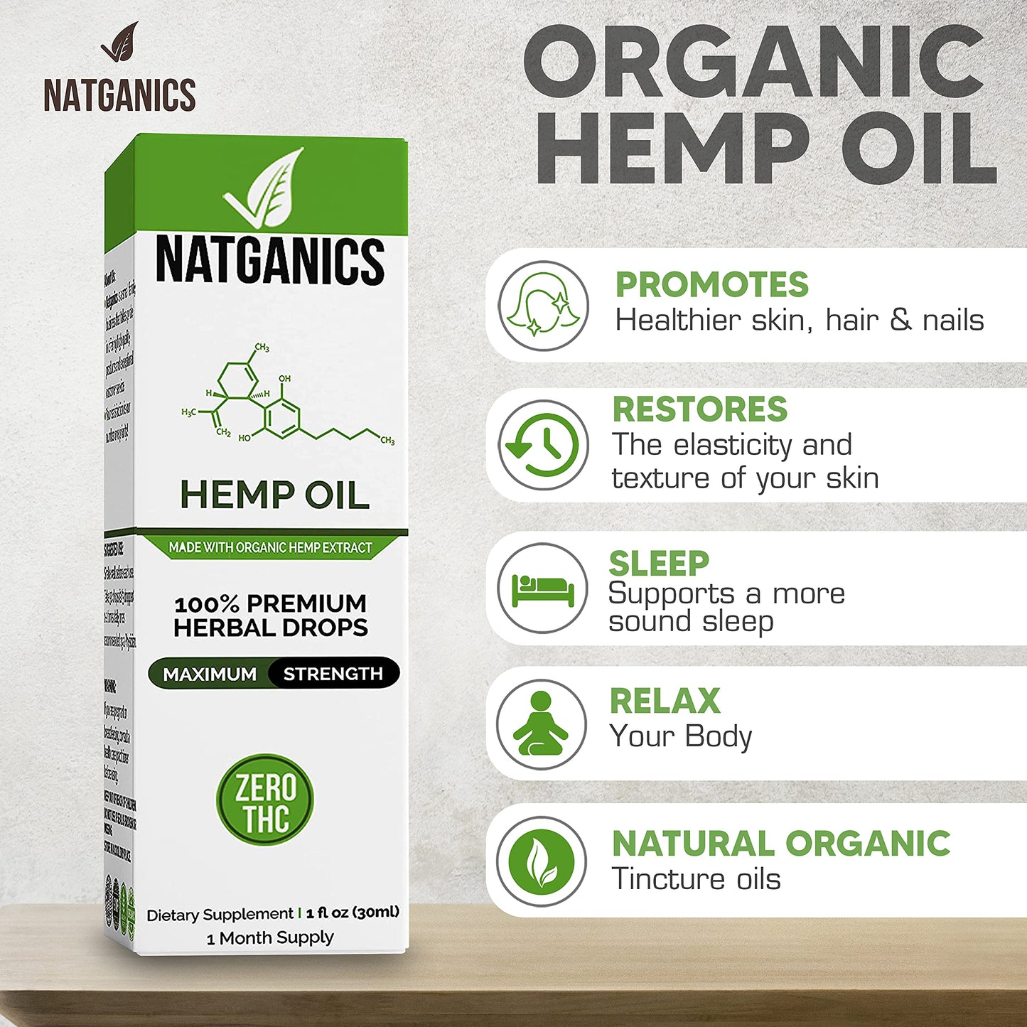 Organic Hemp Oil 1000mg - Ultra Premium CO2-Extracted Hemp Oil Drops | Made in USA
