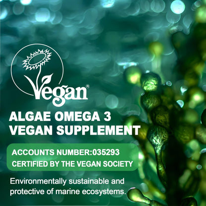 Omega 3 Gummies 2200mg from Algae Oil – DHA 640mg & EPA 290mg | Vegan, Sugar-Free