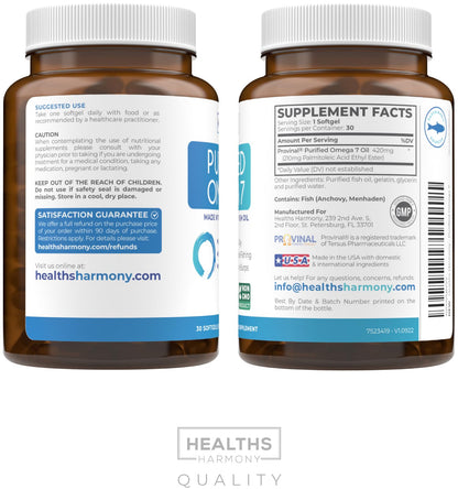 Omega 7 Supplement for Women and Men - Patented Provinal Palmitoleic Oil, High Potency