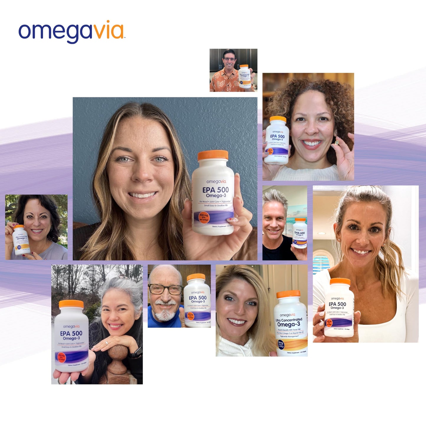OmegaVia EPA 500 — Purified Omega-3 EPA (Triglyceride), Burpless Fish Oil, IFOS 5★, 120 Softgels