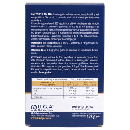 OMEGOR Omega-3 Ultra 1200mg - IFOS 5-Star Certified | 60 Softgels