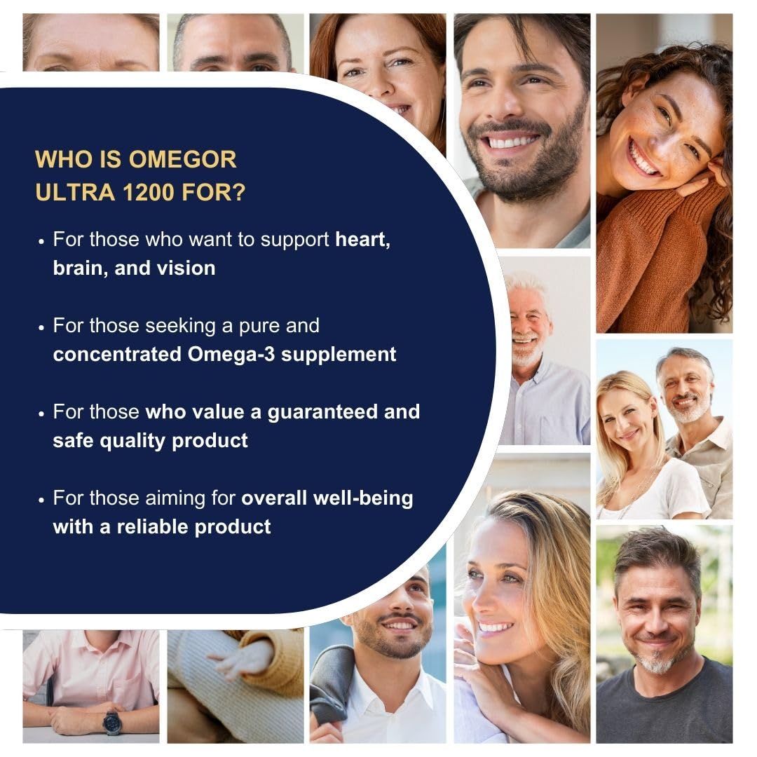 OMEGOR Omega-3 Ultra 1200mg - IFOS 5-Star Certified | 60 Softgels
