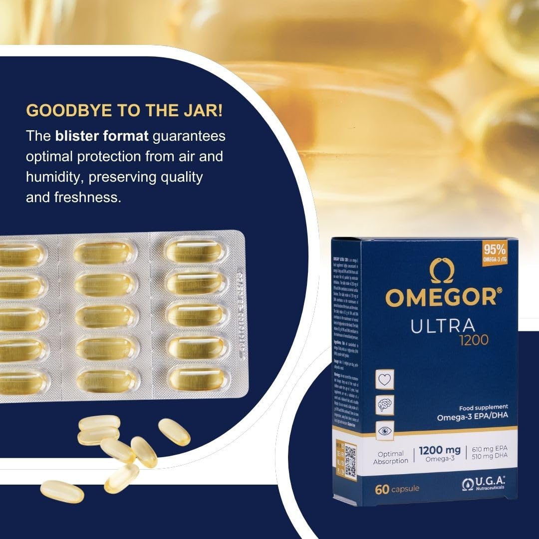 OMEGOR Omega-3 Ultra 1200mg - IFOS 5-Star Certified | 60 Softgels