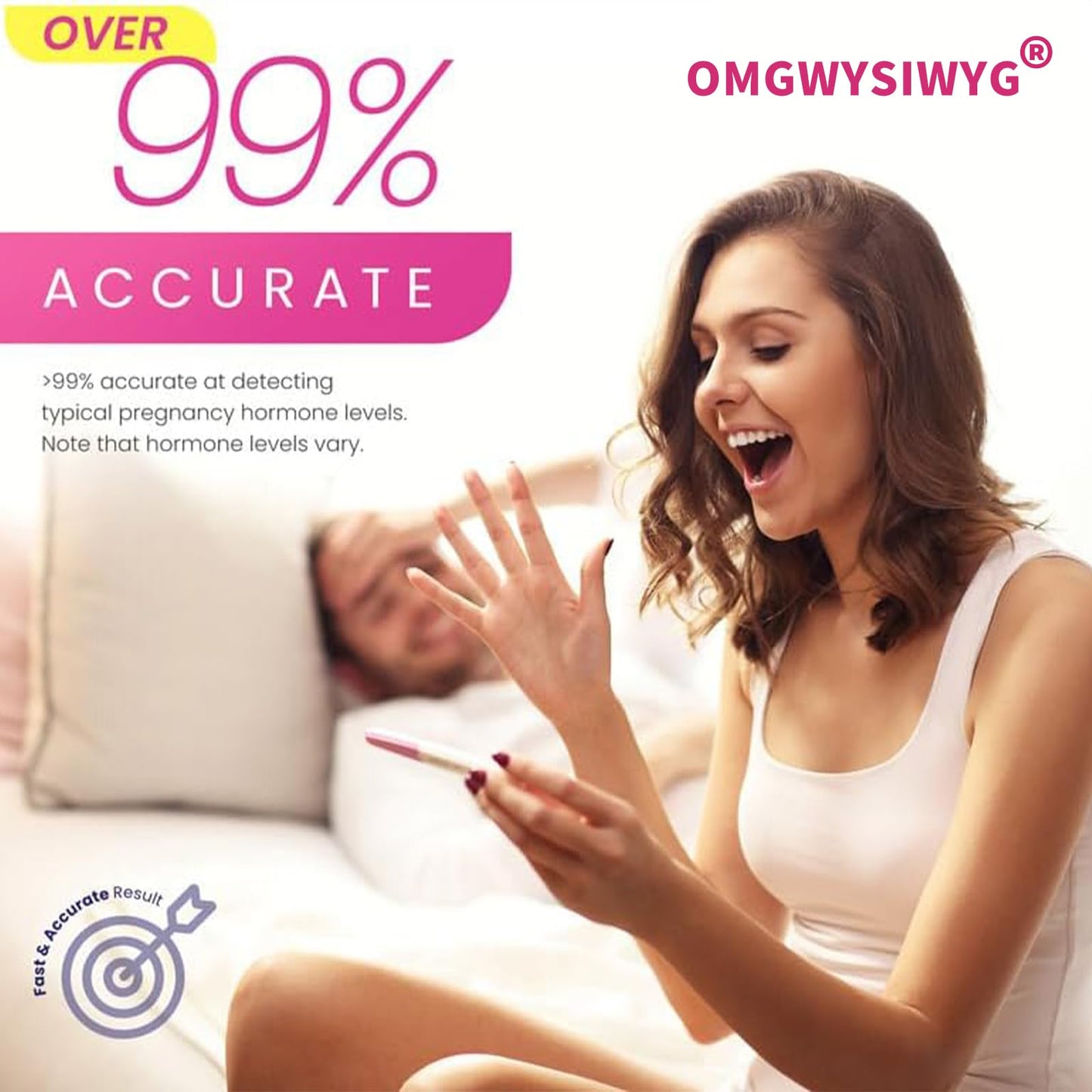 OMGWYSIWYG 6 Days Early Pregnancy Test Kit – Ultra-Sensitive 10 mIU/mL, 3-Pack