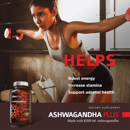 OmniBiotics Organic Ashwagandha – 1300mg Total Strength, 120 Vegan Caps